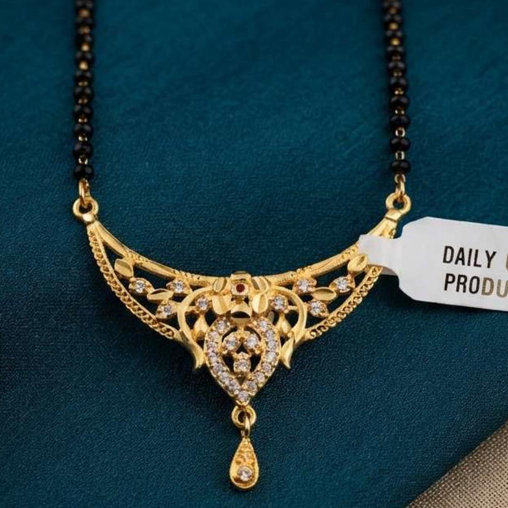 Gold Plated AD Floral Mangalsutra for Women Daily Wear (Art No.181) - Image 3