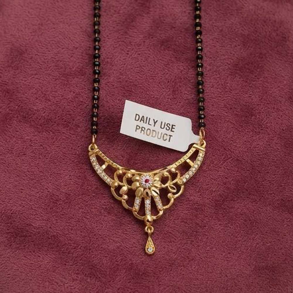 Gold Plated Floral Cutwork AD Mangalsutra for Women (Art No.182) - Image 4