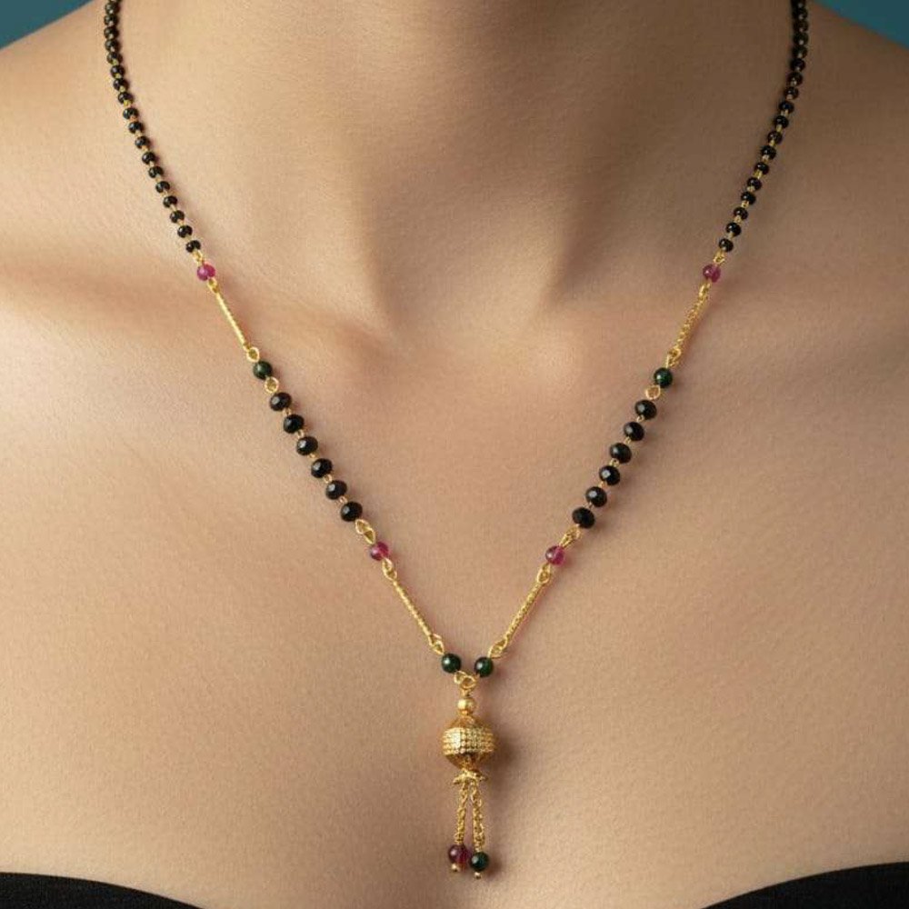 Gold Plated Multicolor Bead Designer Mangalsutra Chain For Women (Art No.146)
