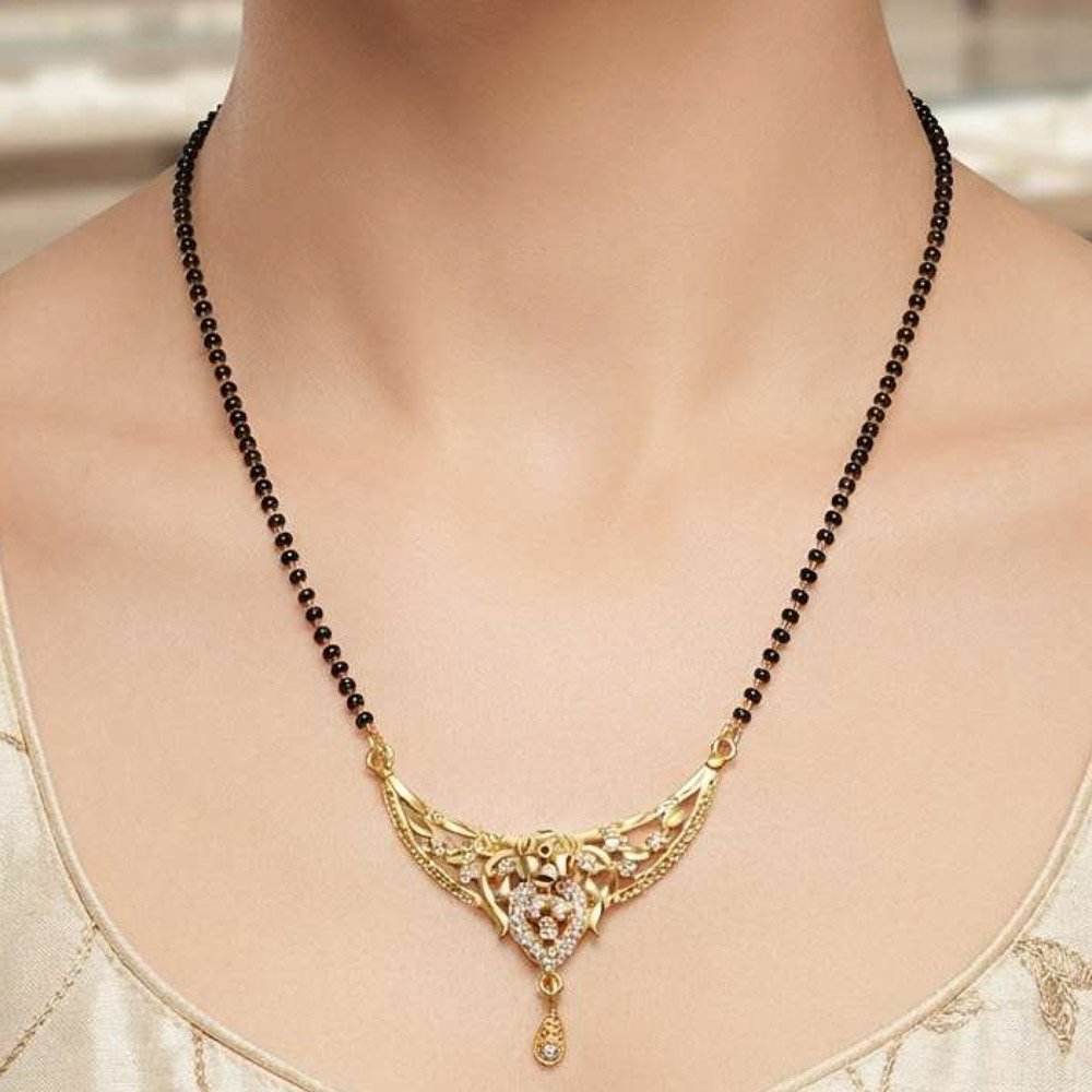 Gold Plated AD Floral Mangalsutra for Women Daily Wear (Art No.181)