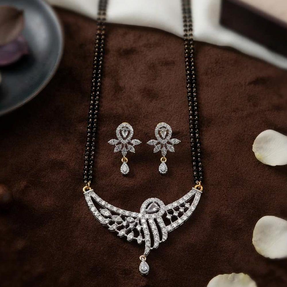 Silver Tone CZ Designer Mangalsutra Set For Women ( Art No. 105) - Image 3