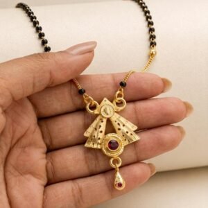 Traditional Gold Plated Ruby Stone Mangalsutra For Women Daily Wear Mangalsutra(Art No.31)