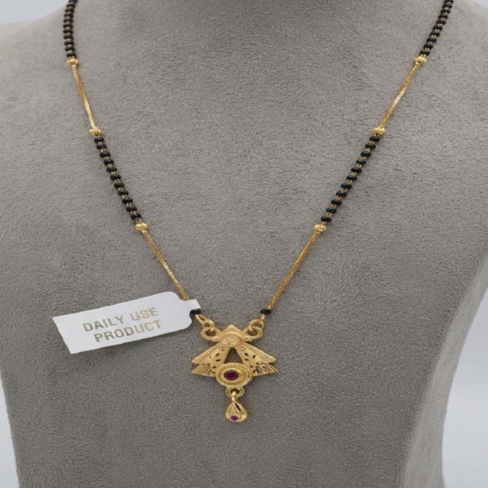 Traditional Gold Plated Ruby Stone Mangalsutra For Women Daily Wear Mangalsutra(Art No.31) - Image 2