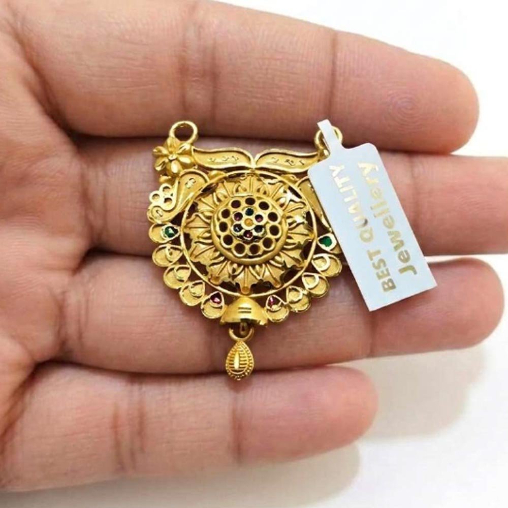 Traditional Gold Plated Round AD Stone Mangalsutra for Women (Art No. 89) - Image 2