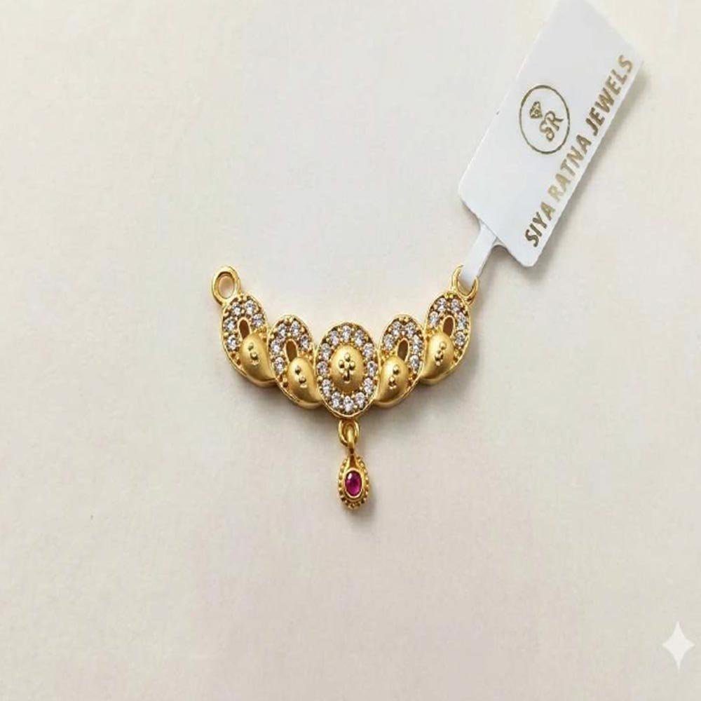 Gold Plated CZ Floral Mangalsutra Pendant For Women (Art No.21) - Image 2