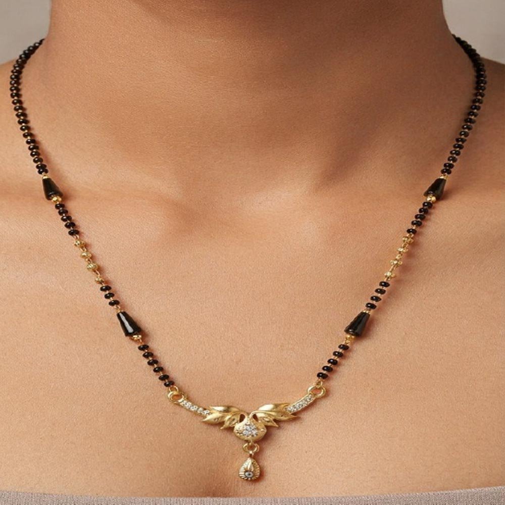 Gold Plated CZ Leaf Design Mangalsutra For Women (Art No. 112) - Image 4