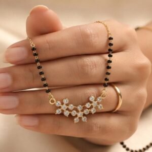 SilverPlated AD Stone Mangalsutra For Women Daily Wear ( Art No.117)