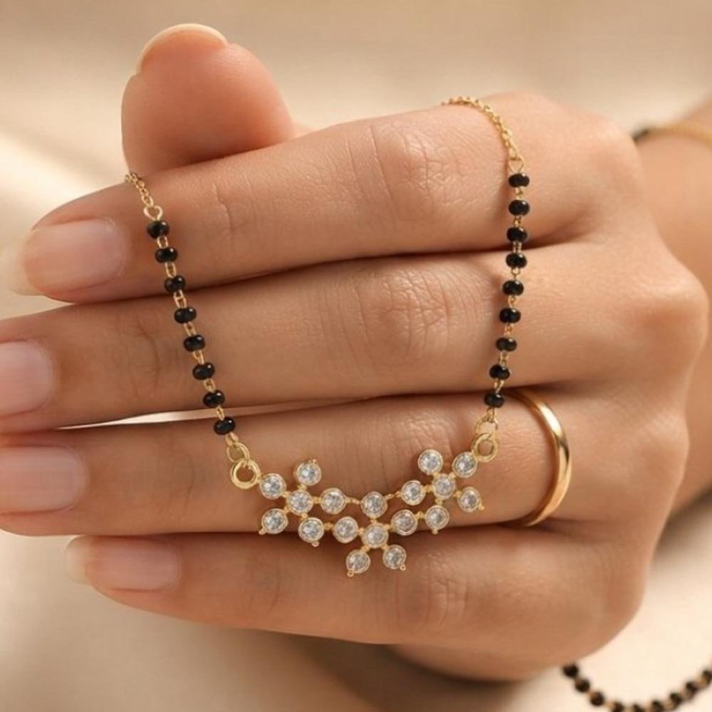 SilverPlated AD Stone Mangalsutra For Women Daily Wear ( Art No.117)