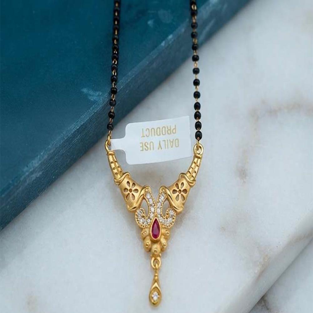 Gold Plated AD Stone Traditional Mangalsutra for Women (Art No.171) - Image 3