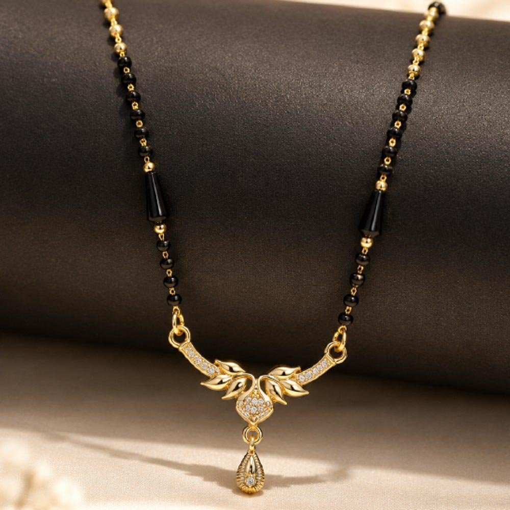 Gold Plated CZ Leaf Design Mangalsutra For Women (Art No. 112) - Image 3