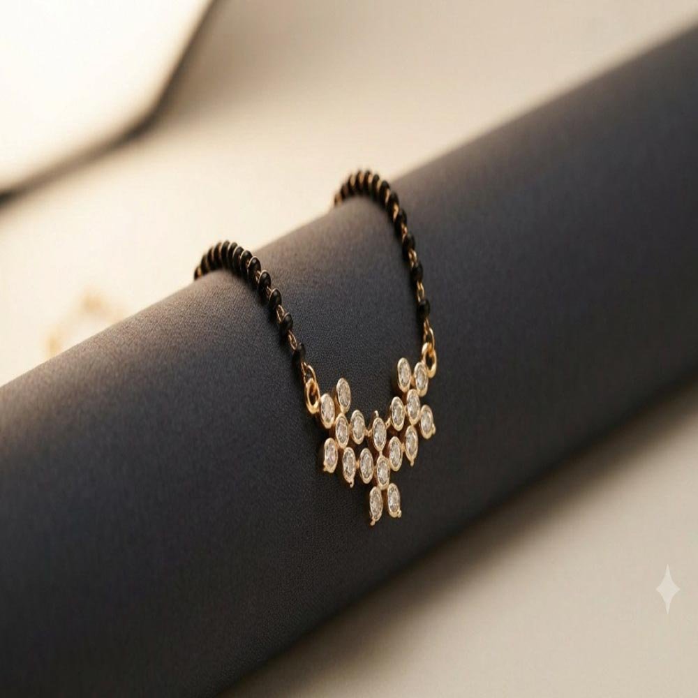 SilverPlated AD Stone Mangalsutra For Women Daily Wear ( Art No.117) - Image 4
