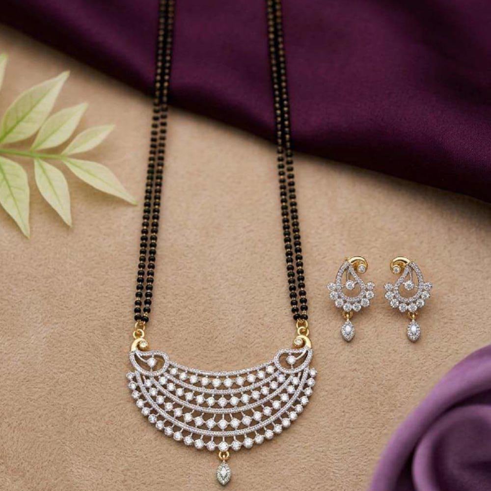 Silver Plated AD Stone Designer Mangalsutra Set For Women (Art No.107) - Image 3