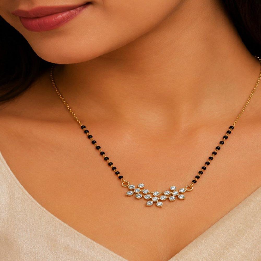 SilverPlated AD Stone Mangalsutra For Women Daily Wear ( Art No.117) - Image 3
