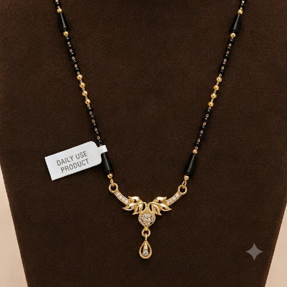 Gold Plated CZ Leaf Design Mangalsutra For Women (Art No. 112) - Image 2