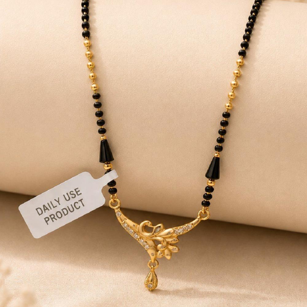 Gold Plated CZ Floral Mangalsutra For Women (Art No. 114)