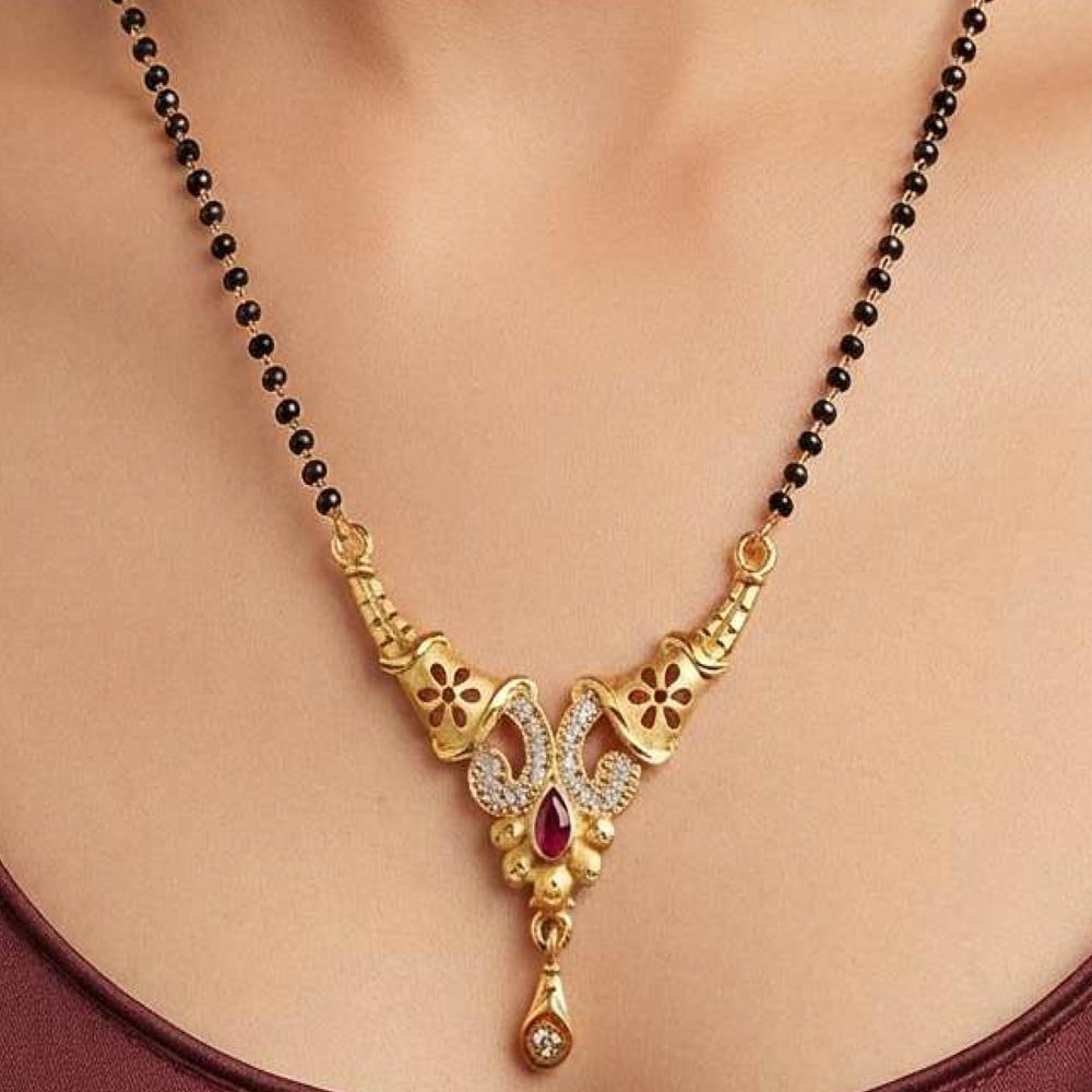 Gold Plated AD Stone Traditional Mangalsutra for Women (Art No.171) - Image 4
