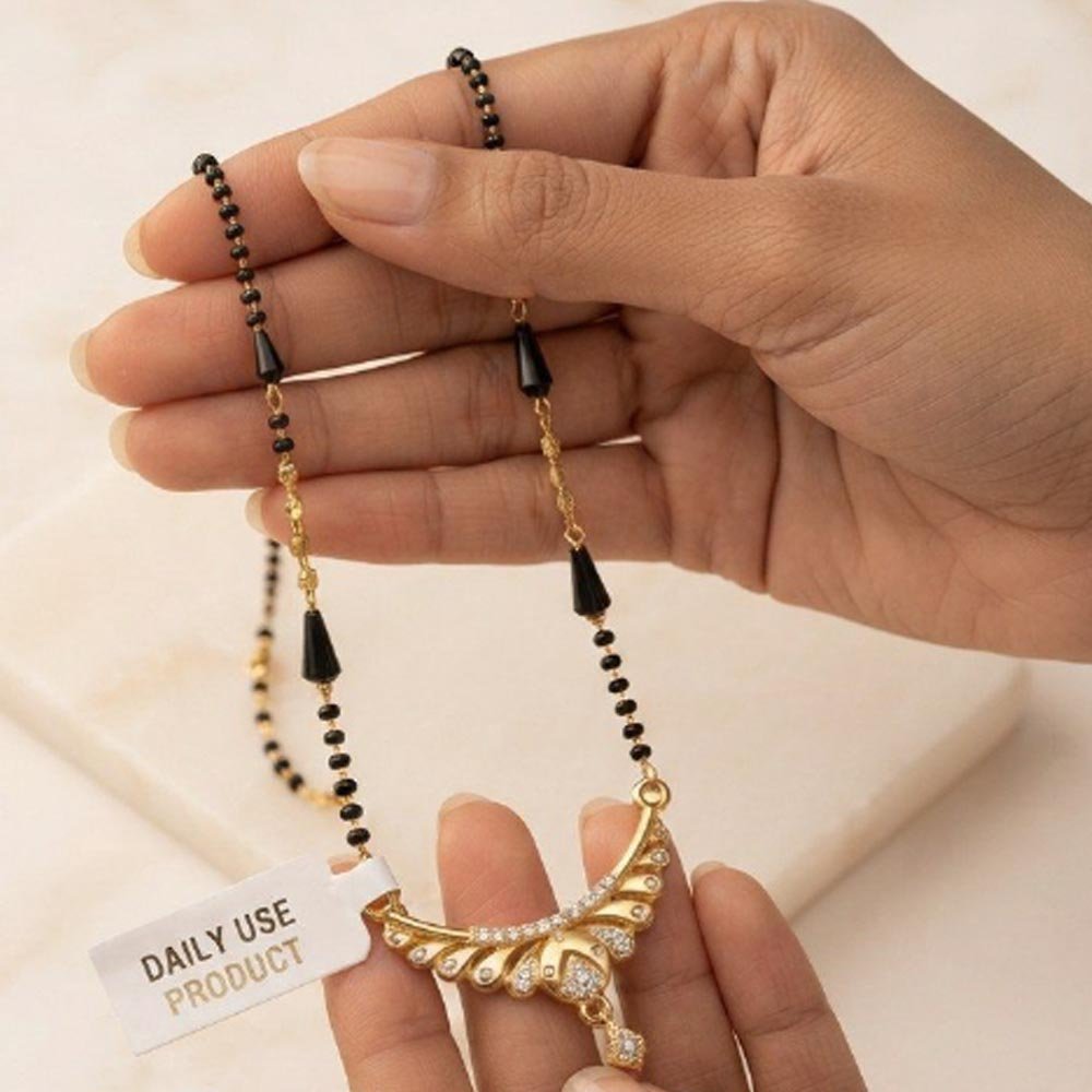Gold Plated CZ Mangalsutra For Women Daily Wear (Art No. 111) - Image 2