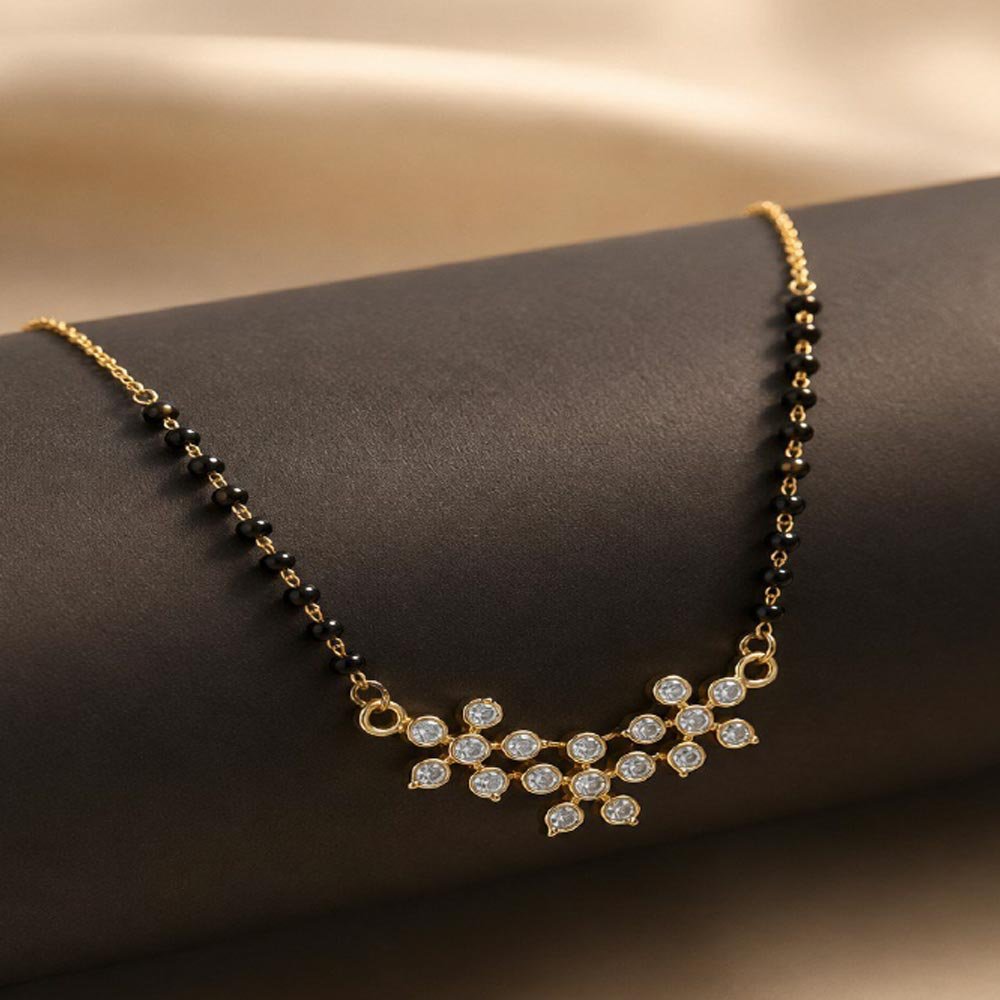 SilverPlated AD Stone Mangalsutra For Women Daily Wear ( Art No.117) - Image 2