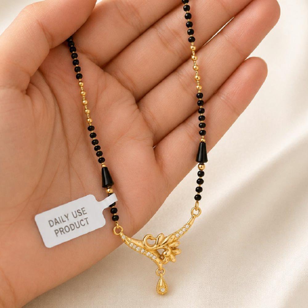 Gold Plated CZ Floral Mangalsutra For Women (Art No. 114) - Image 2