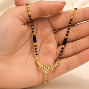 Gold Plated CZ Leaf Design Mangalsutra For Women (Art No. 112)