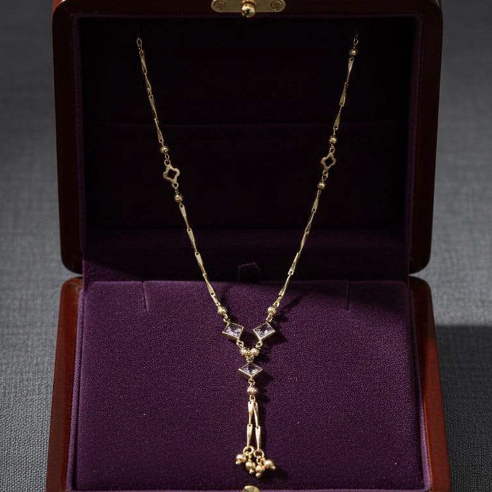 Gold Plated Drop Tassel Necklace (Art No.147) - Image 2