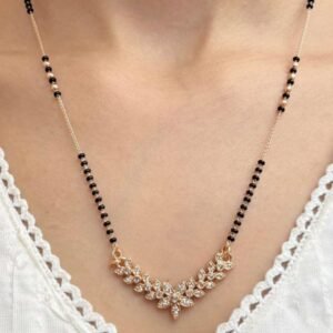 Gold Plated Floral AD Stone Mangalsutra Necklace For Women (Art No.139)