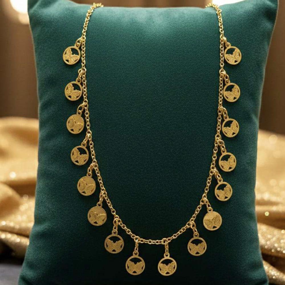 Gold Plated Butterfly Charm Layered Long Necklace (Art No.135)