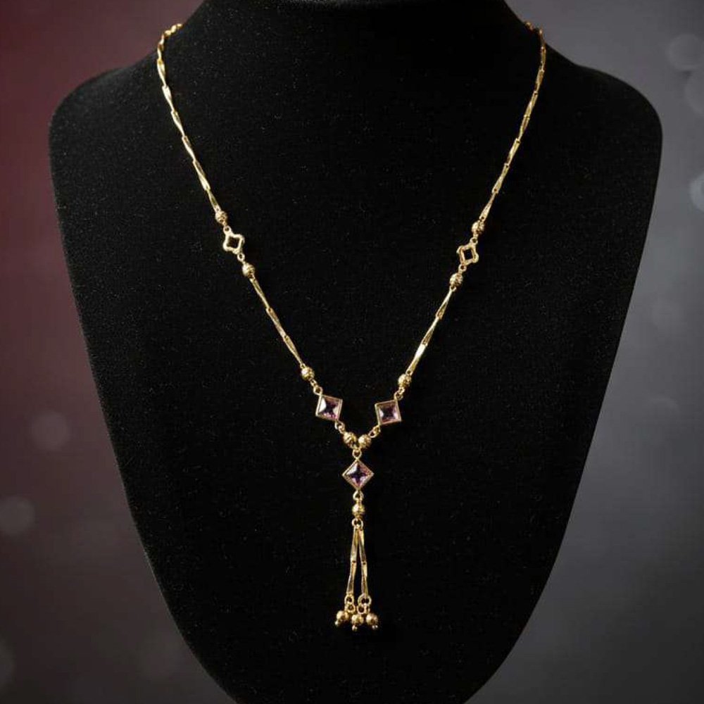 Gold Plated Drop Tassel Necklace (Art No.147) - Image 3