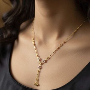 Gold Plated Drop Tassel Necklace (Art No.147)