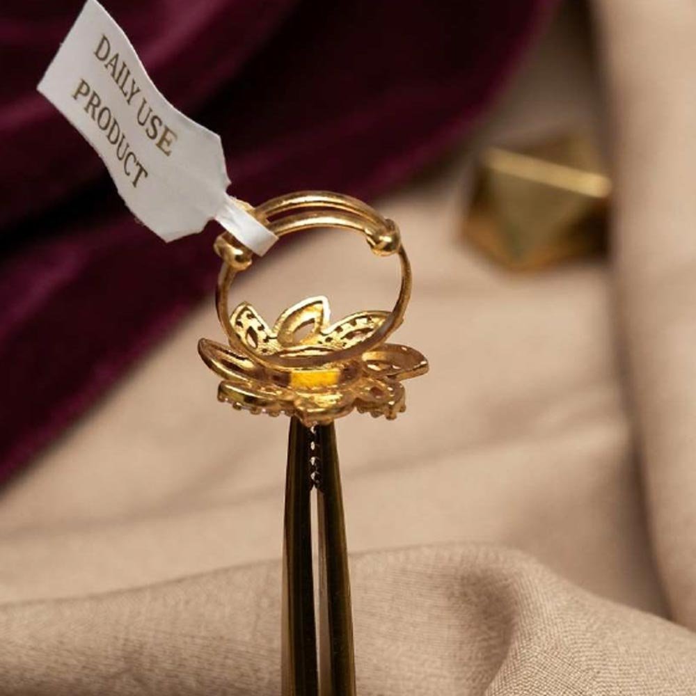 Gold Plated Floral Desinger Adjustable Ring (Art No. 64) - Image 4