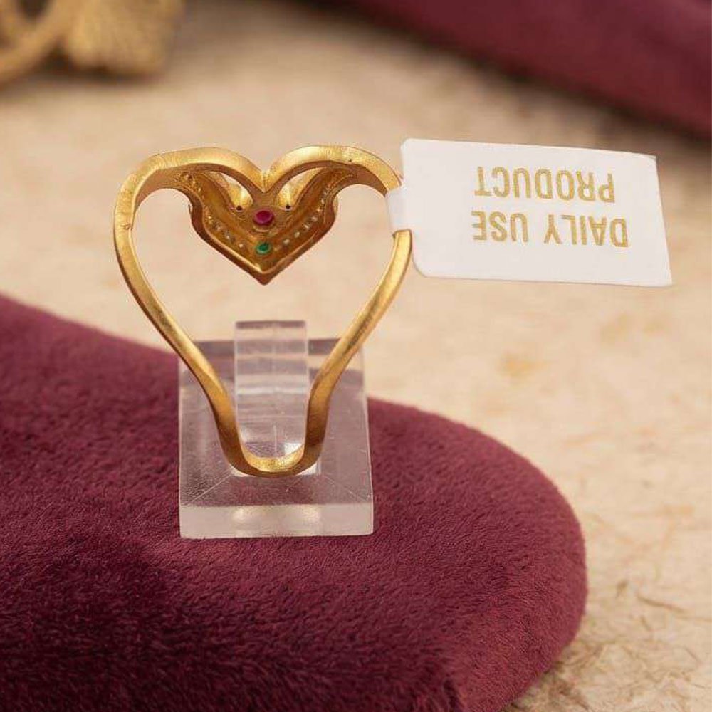 Gold Plated CZ Adjustable Designer Ring (Art No.183) - Image 2