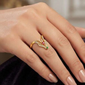 Gold Plated CZ Adjustable Designer Ring (Art No.183)