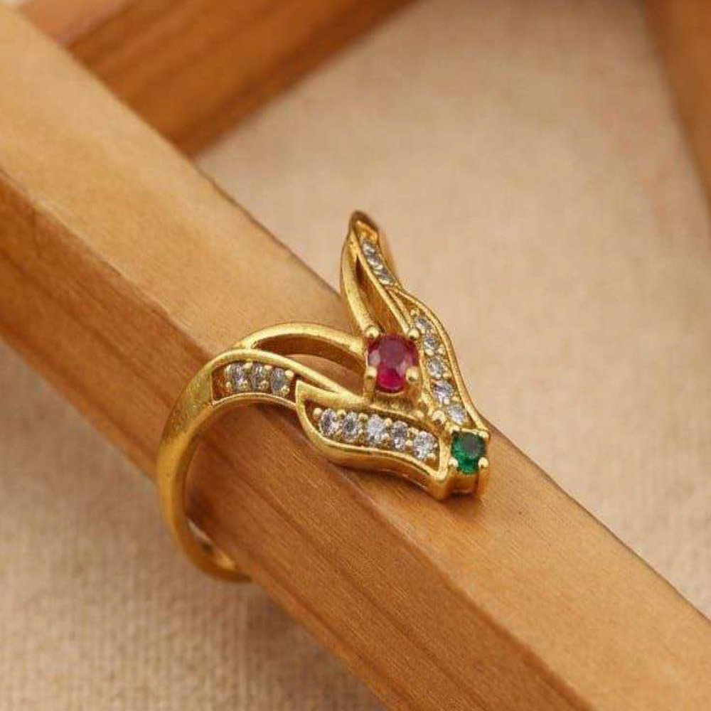 Gold Plated CZ Adjustable Designer Ring (Art No.183) - Image 3