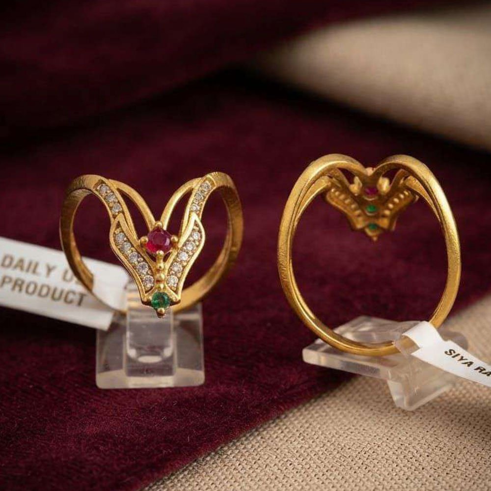 Gold Plated CZ Adjustable Designer Ring (Art No.183) - Image 4