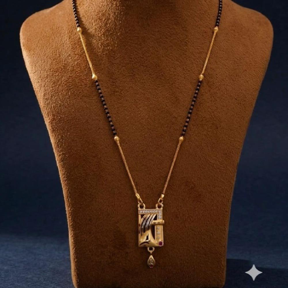 Traditional Gold Plated Mangalsutra With CZ Pendant For Women (Art No.22) - Image 2