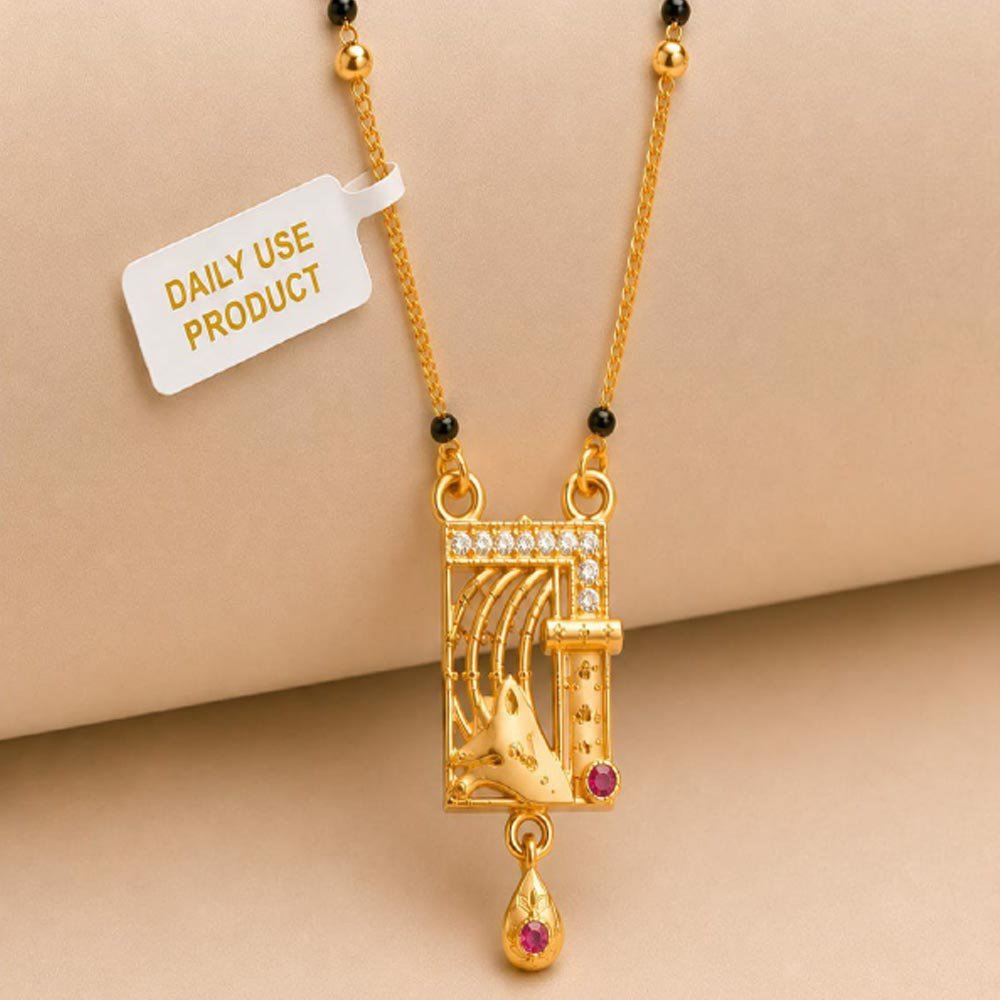 Traditional Gold Plated Mangalsutra With CZ Pendant For Women (Art No.22) - Image 3