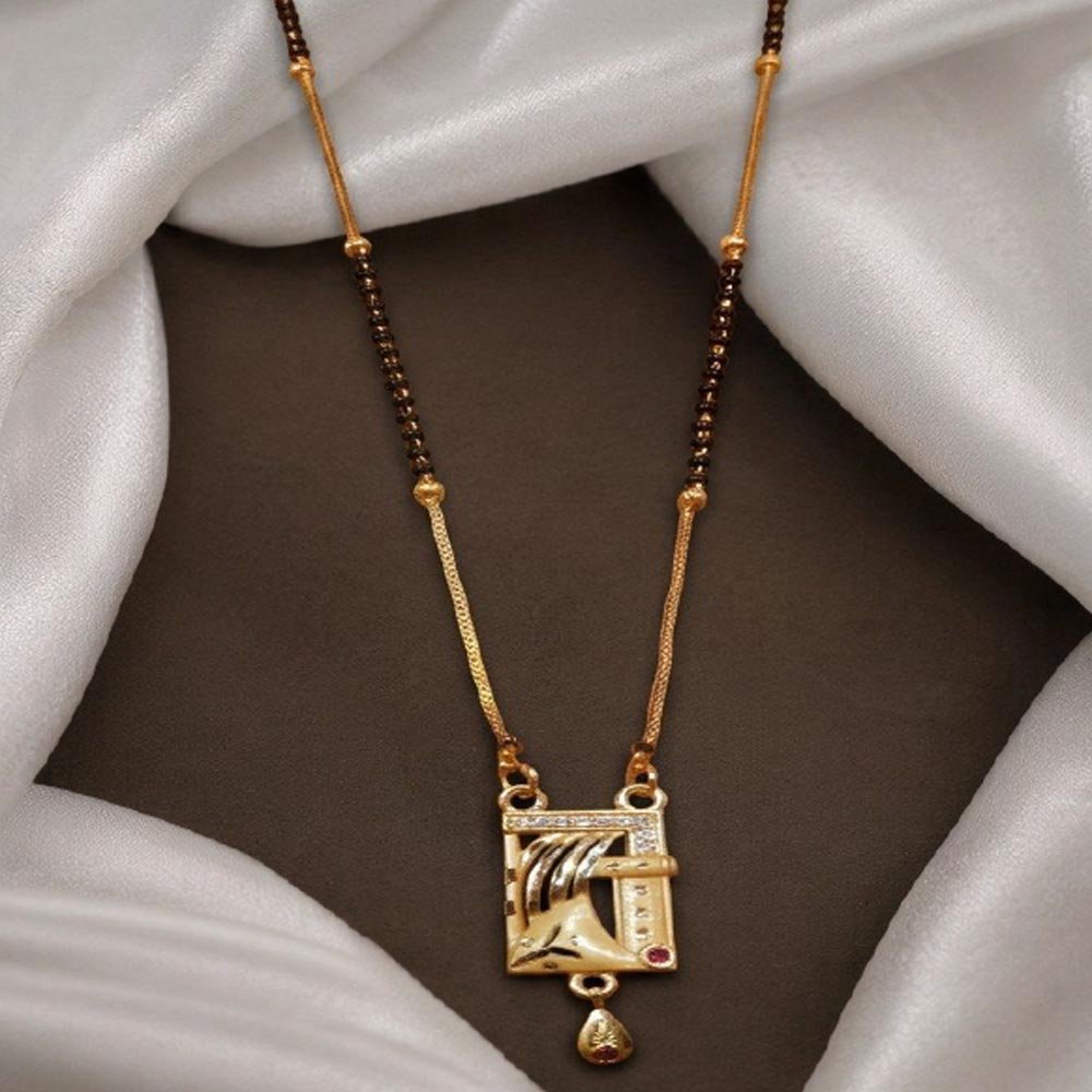 Traditional Gold Plated Mangalsutra With CZ Pendant For Women (Art No.22) - Image 4