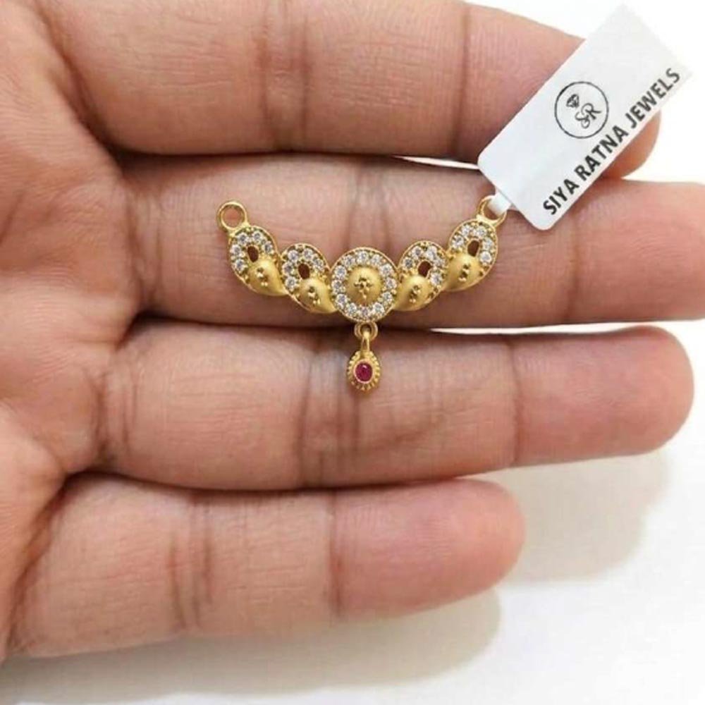 Gold Plated CZ Floral Mangalsutra Pendant For Women (Art No.21) - Image 3