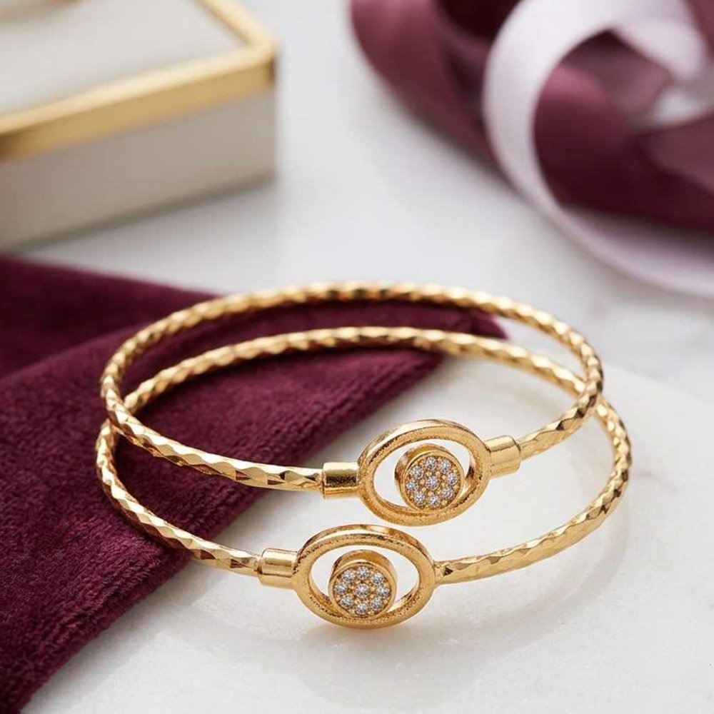 Traditional Gold Plated AD Stone Designer Bangle (Art No.245) - Image 3