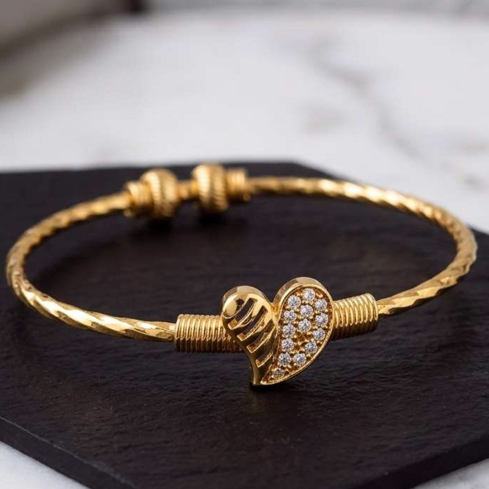 Gold Plated Heart Stone Designer Bangle (Art No.219) - Image 3