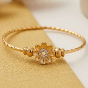 Gold Plated Floral AD Kada Bracelet (Art No.216)
