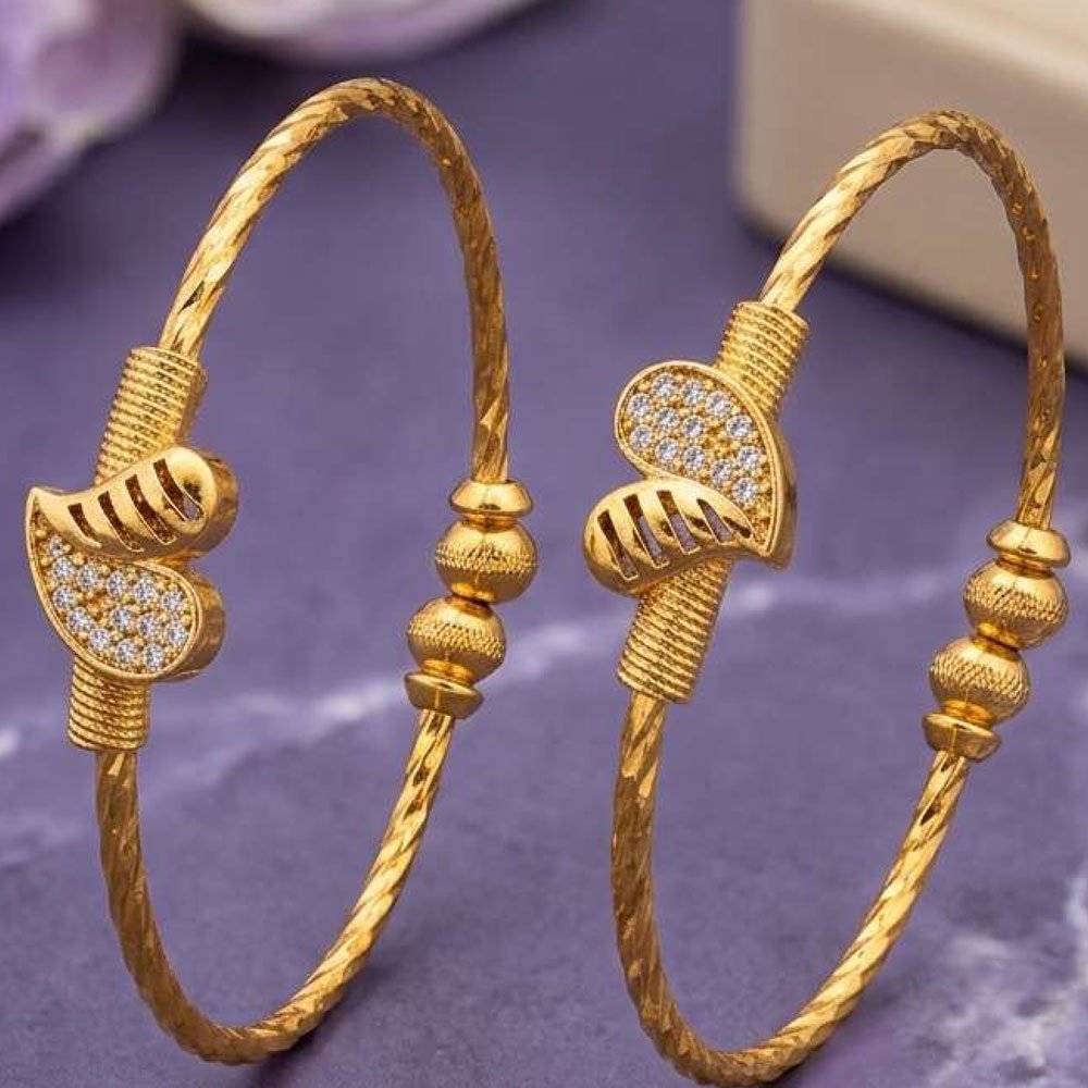 Gold Plated Heart Stone Designer Bangle (Art No.219) - Image 4