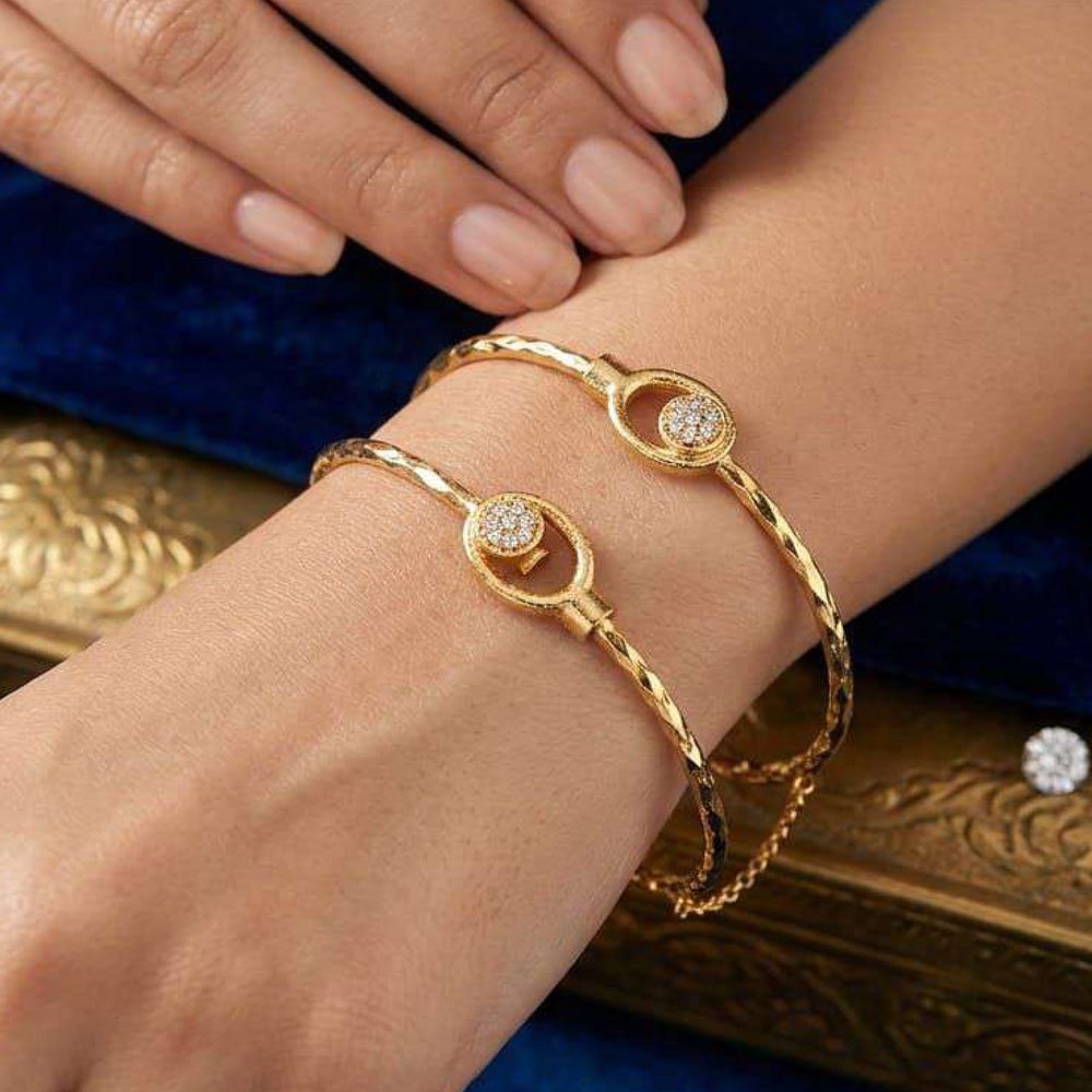 Traditional Gold Plated AD Stone Designer Bangle (Art No.245) - Image 2