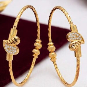 Gold Plated Heart Stone Designer Bangle (Art No.219)