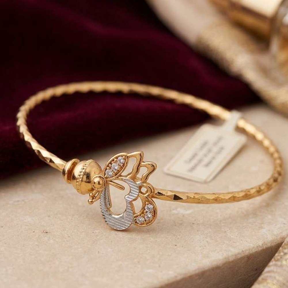 Gold Plated Heart Butterfly Open Kada Bracelet (Art No 213) - Image 4