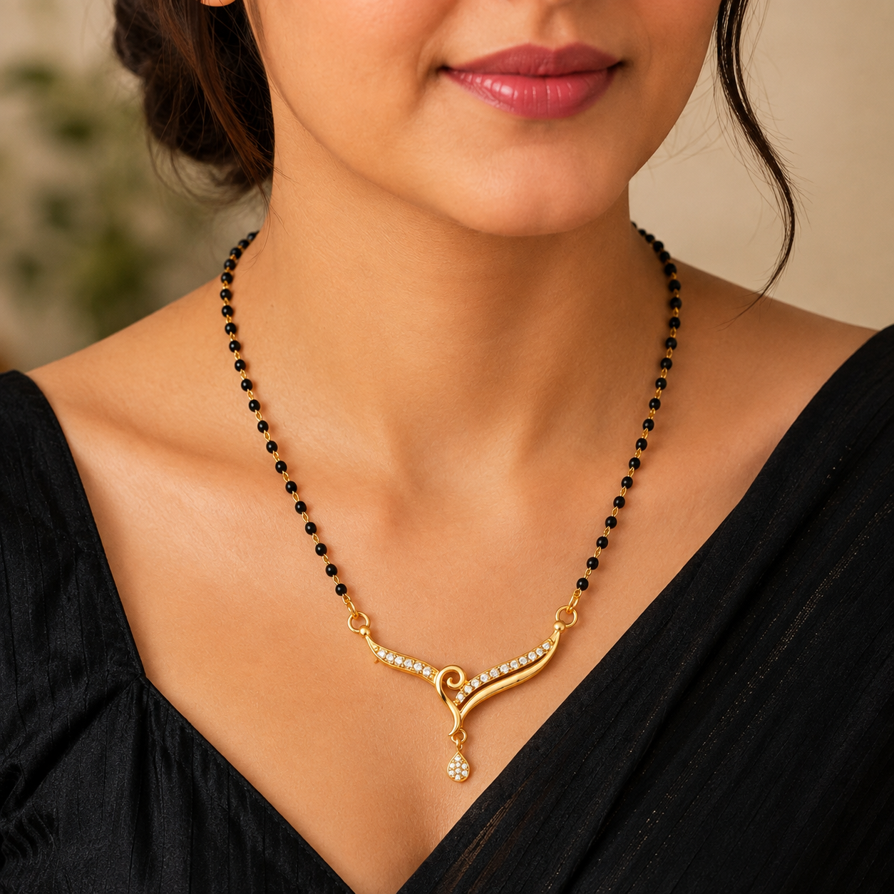 Traditional Gold Plated CZ Mangalsutra For Women (Art No.274) - Image 3