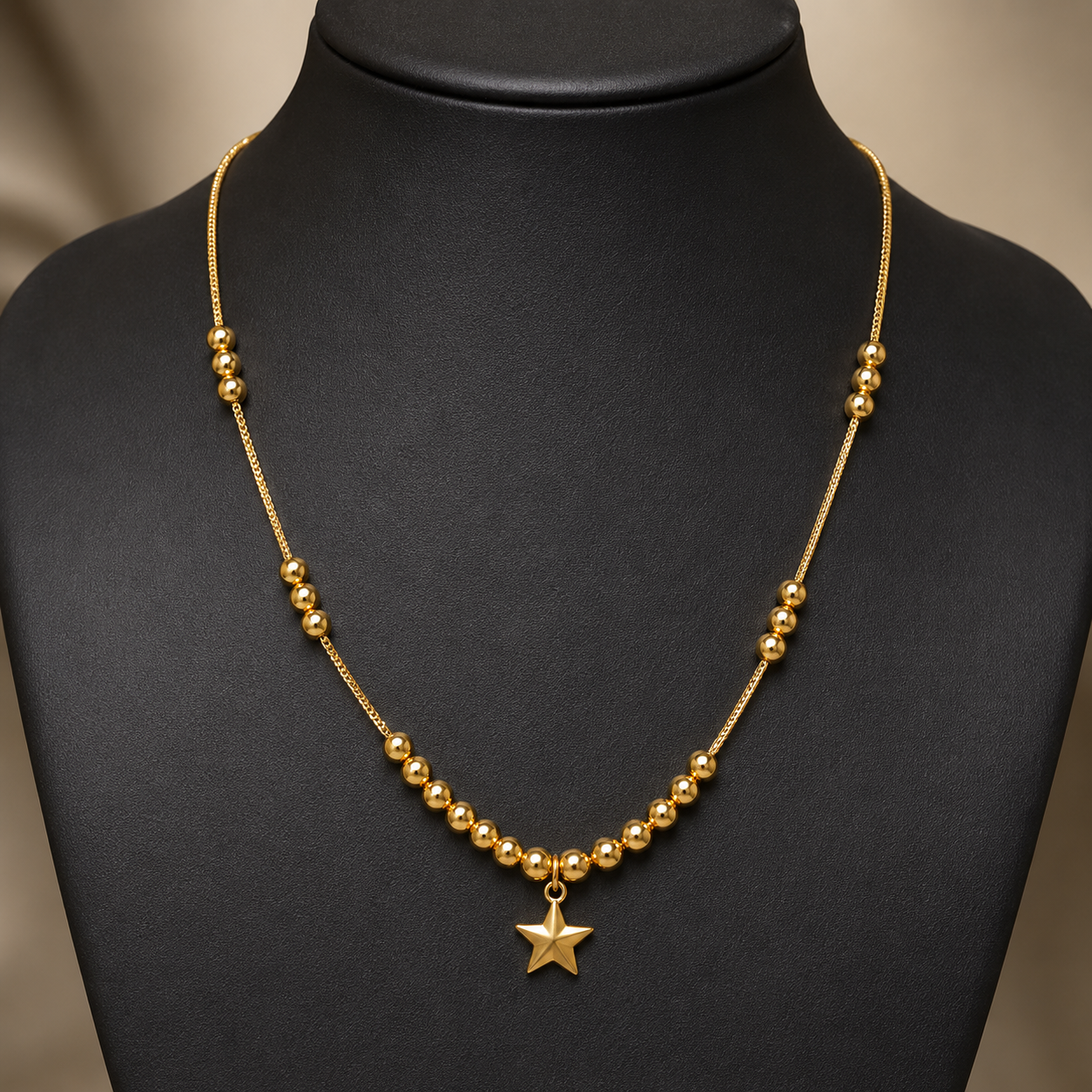Traditional Gold Plated Star Pendant Necklace (Art No.270) - Image 3