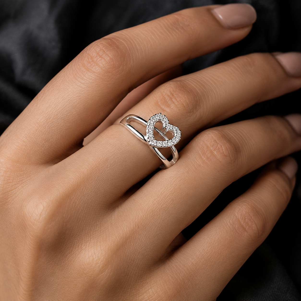 Silver Plated Heart Shape Ring for Women and Girls (Art No.373) - Image 2