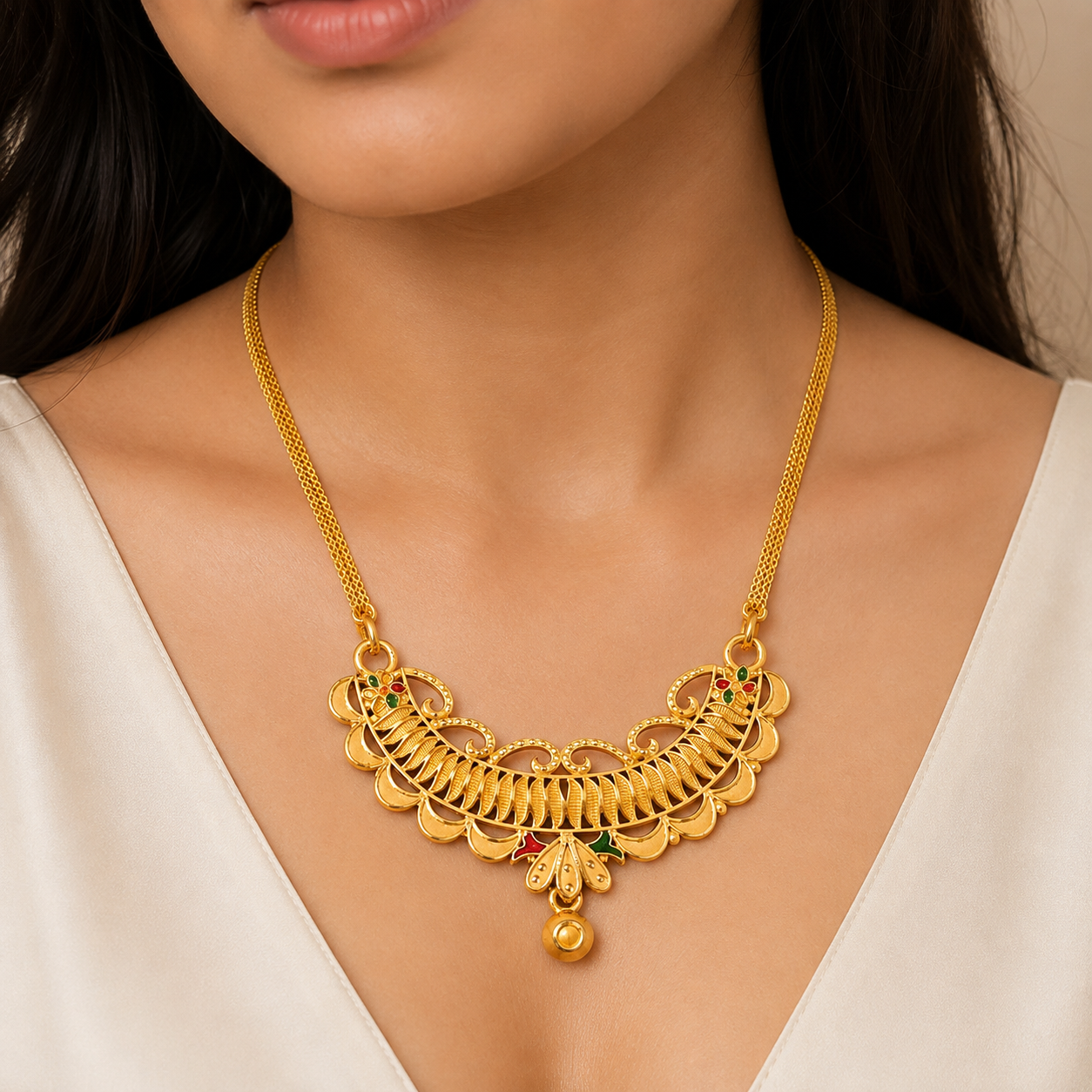 Traditional Gold Plated Necklace for Women and Girls (Art No.357) - Image 2