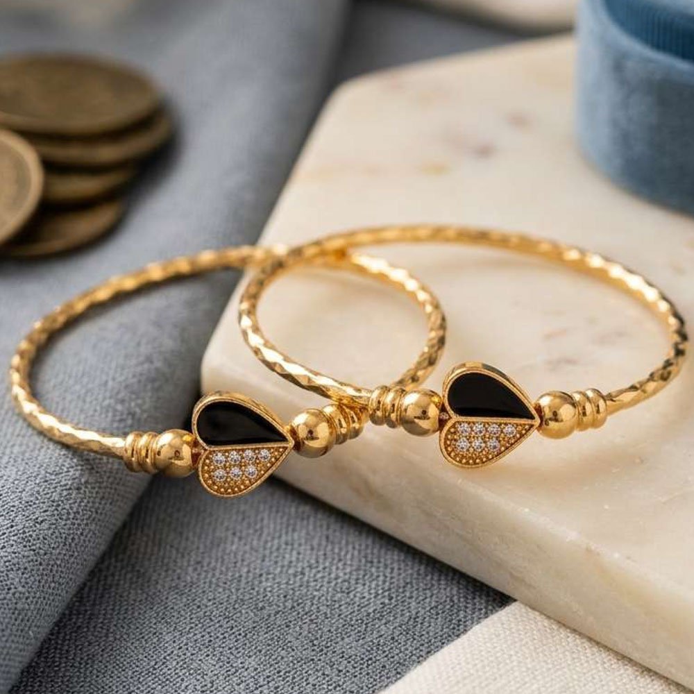 Gold Plated Heart Shape Bangle (Art No.217) - Image 3